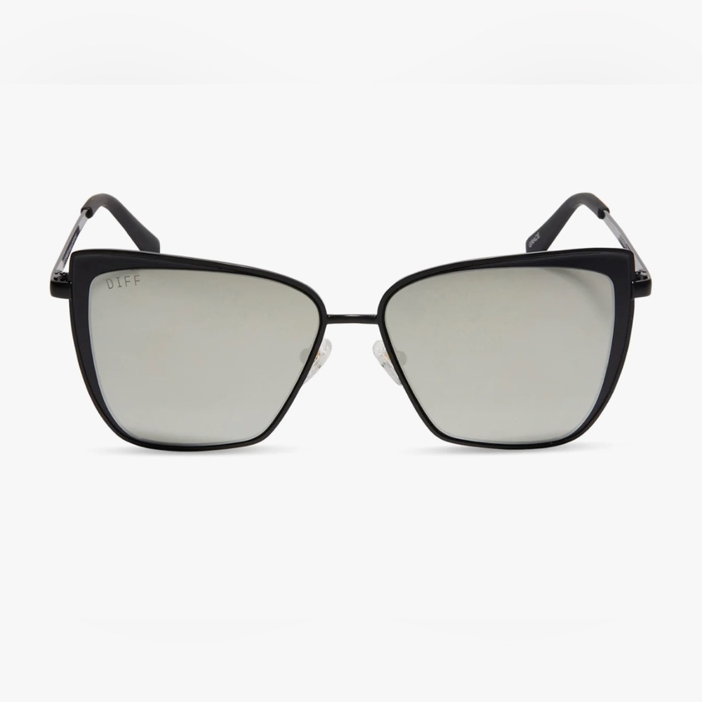 Diff sunglasses- Grace matte black grey mirror